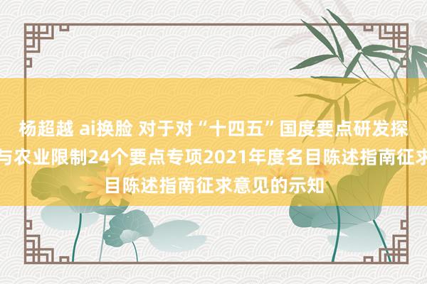杨超越 ai换脸 对于对“十四五”国度要点研发探求社会发展与农业限制24个要点专项2021年度名目陈述指南征求意见的示知