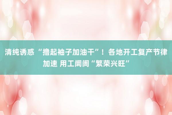 清纯诱惑 “撸起袖子加油干”！各地开工复产节律加速 用工阛阓“繁荣兴旺”
