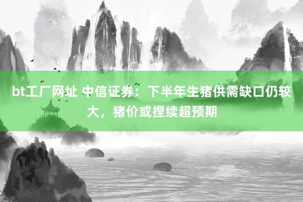 bt工厂网址 中信证券：下半年生猪供需缺口仍较大，猪价或捏续超预期