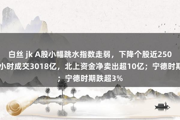 白丝 jk A股小幅跳水指数走弱，下降个股近2500只！半小时成交3018亿，北上资金净卖出超10亿；宁德时期跌超3%