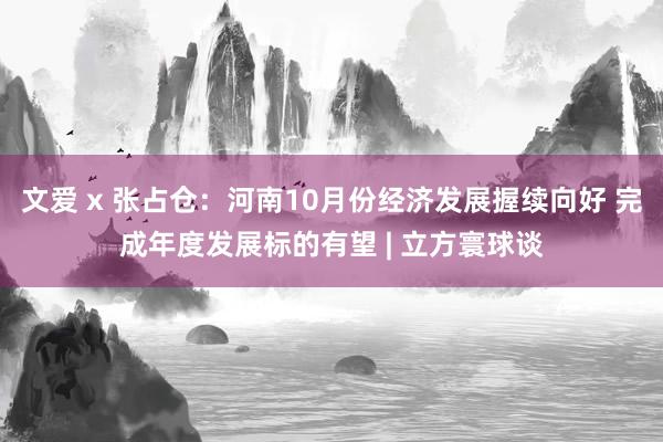 文爱 x 张占仓：河南10月份经济发展握续向好 完成年度发展标的有望 | 立方寰球谈