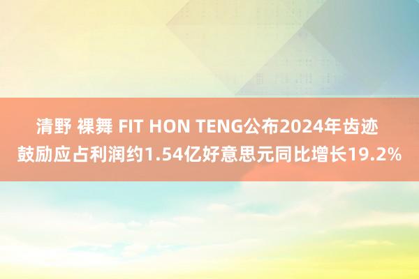 清野 裸舞 FIT HON TENG公布2024年齿迹 鼓励应占利润约1.54亿好意思元同比增长19.2%